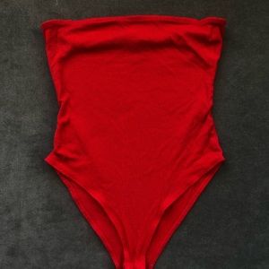 Red Strapless Bodysuit